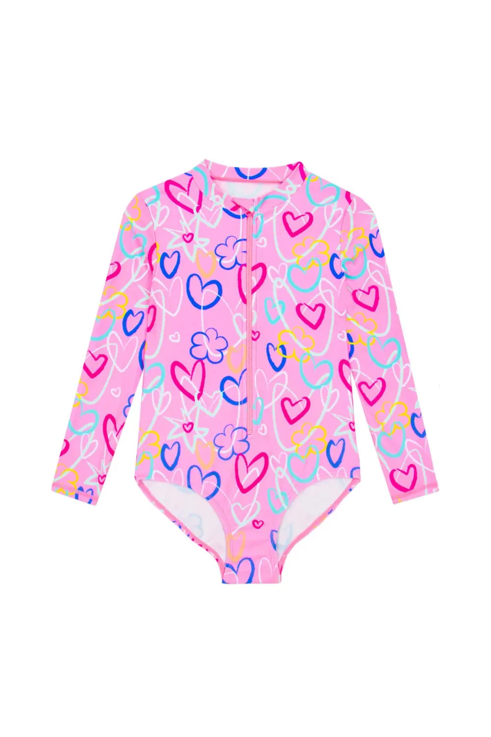 Детский купальник с длинным рукавом Heart pattern Harry Bear, Pink