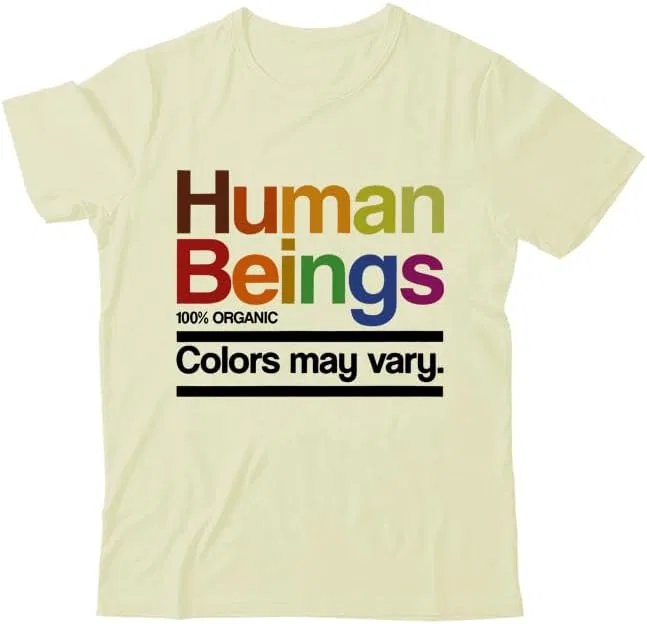 Мужская футболка с принтом Human Beings, Creamy Yellow-1