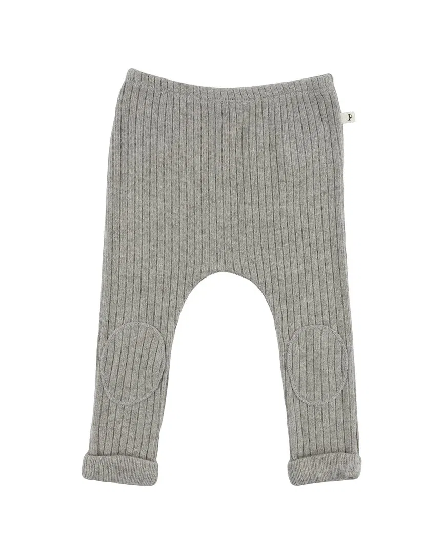 Детские брюки с принтом-патчем Wide Rib Fuzzy Sweater Knit Patch Pant oh baby!, серый