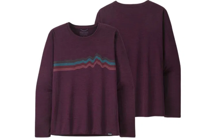 Женская футболка с опущенным плечом Drop Shoulder Sleeve Patagonia, Stripes/Night Plum X-Dye
