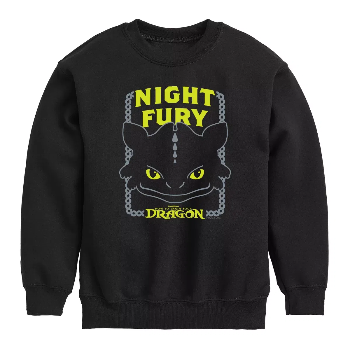 Детское свитшот с принтом Night Fury How to Train Your Dragon, Black