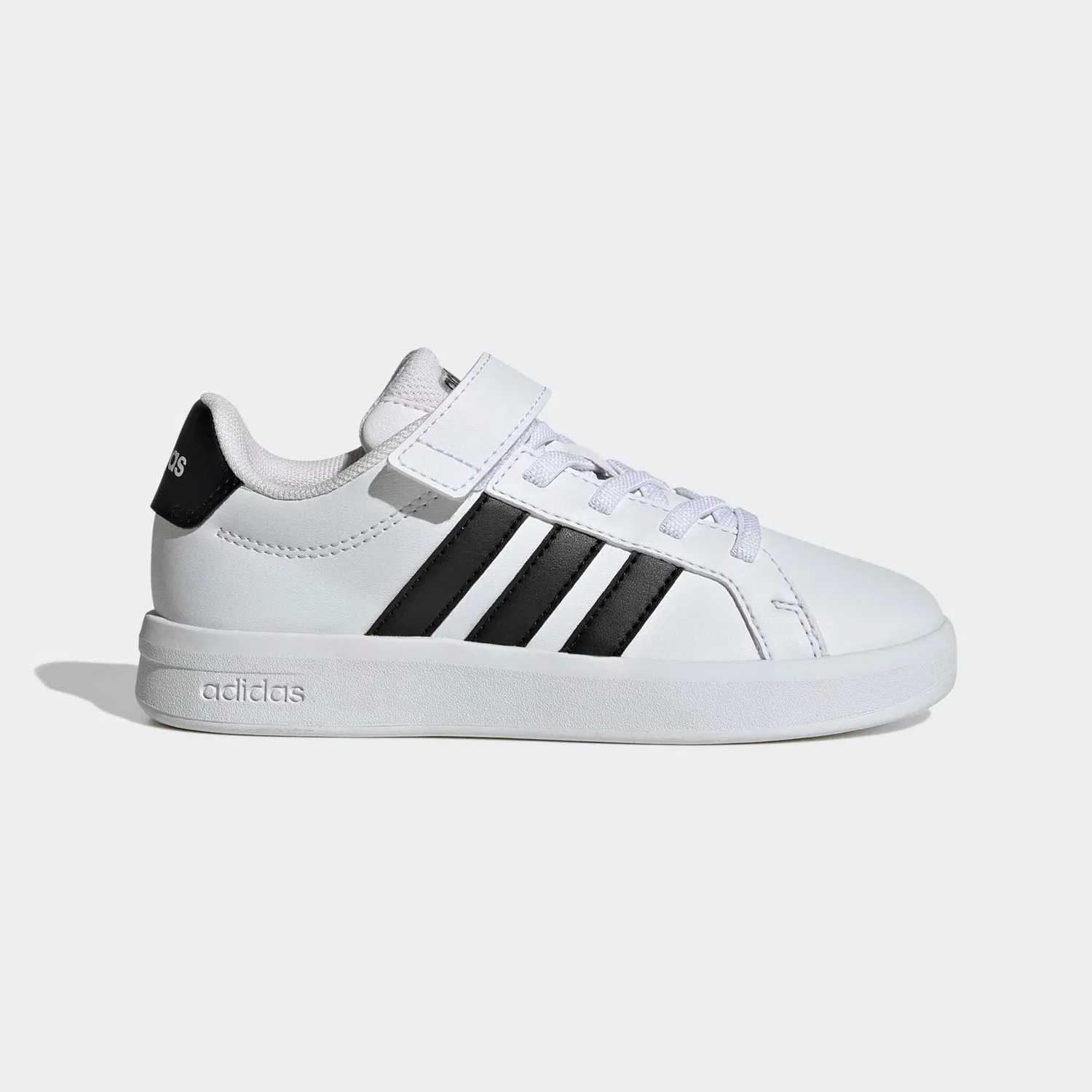 Детские спортивные кроссовки на шнуровке с верхним ремешком Adidas Sportswear, Cloud White/Core Black/Ftwr White — фото 2