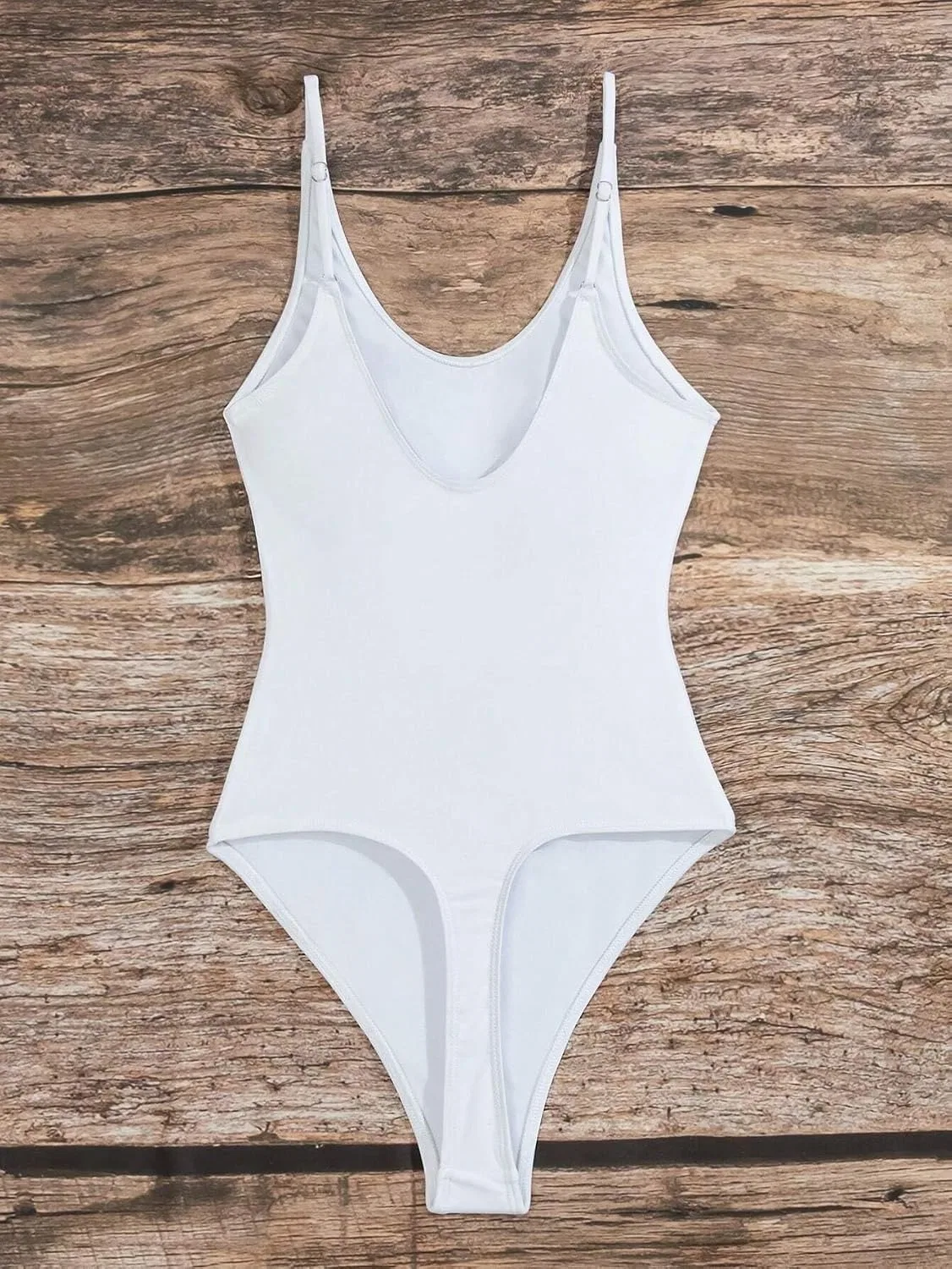 Женский цельный купальник с открытой спиной Slimming Fit, White — фото 3