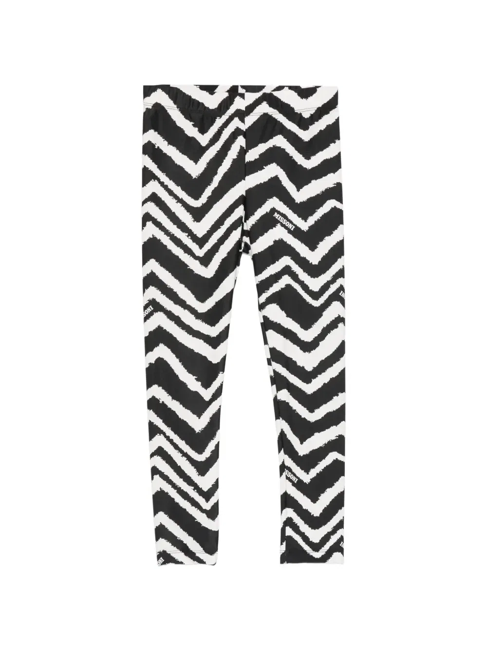 Леггинсы с зигзагообразным принтом Missoni Kids, черный