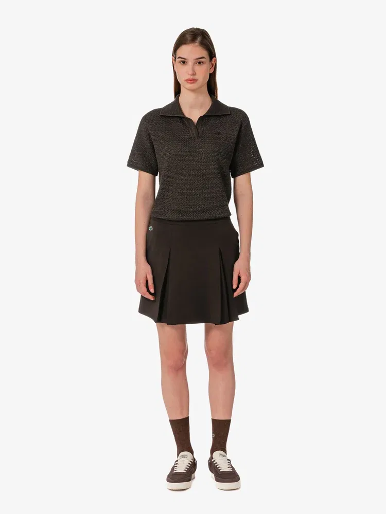 Юбка мини LACOSTE Light Jersey Set Up, Antique Gold — фото 2