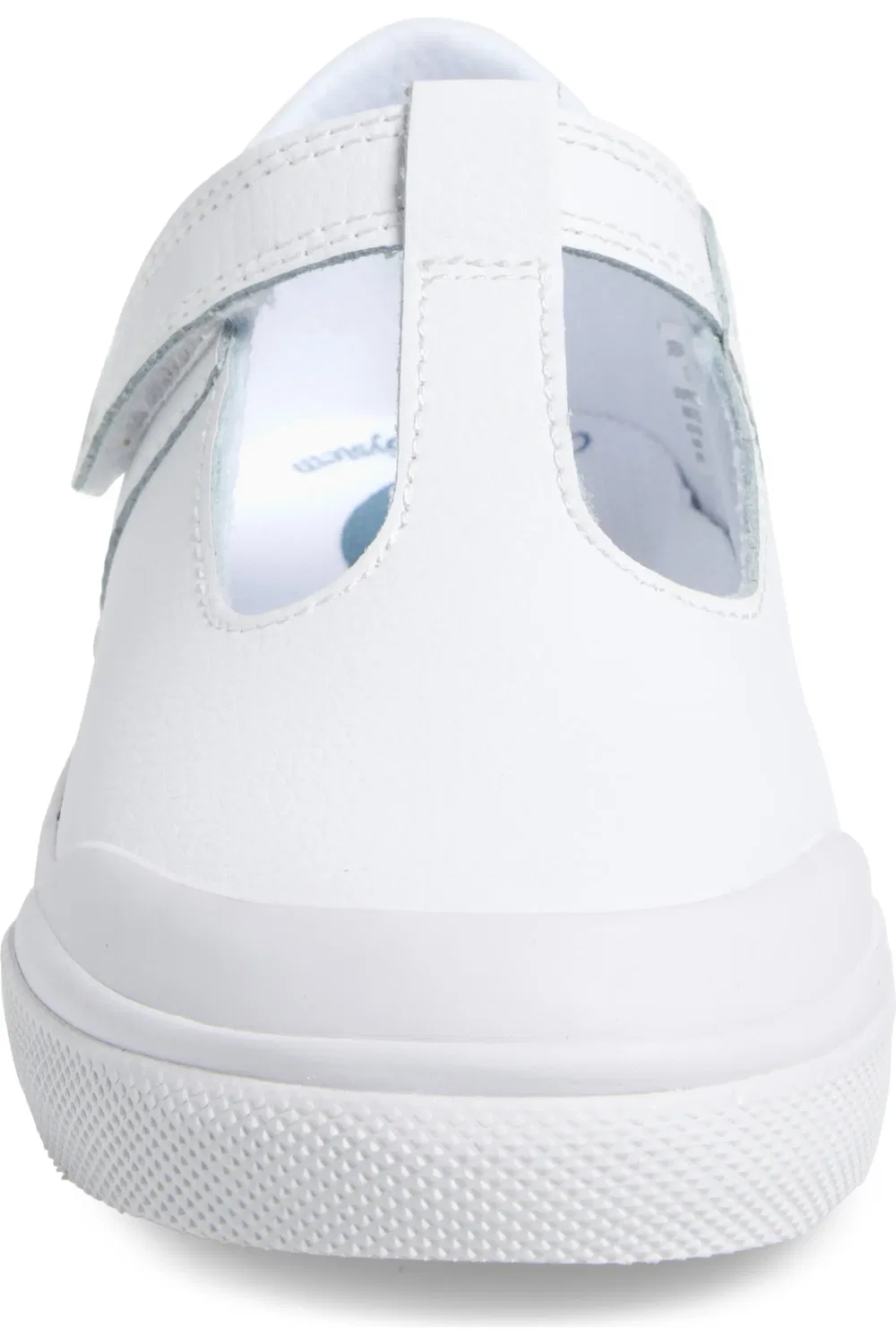 Детские кроссовки на липучке Drew Mary Jane Footmates, White Leather/Gray — фото 4
