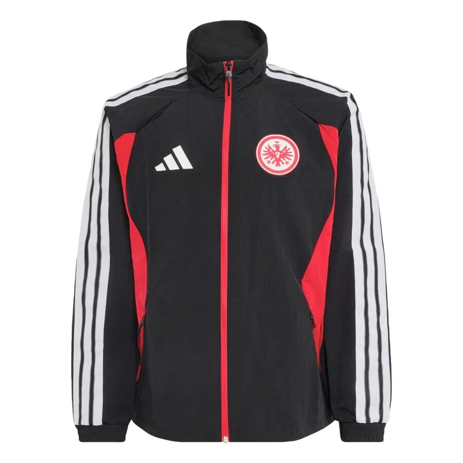 Куртка для тренировок ADIDAS PERFORMANCE 'Eintracht Frankfurt Anthem' черного цвета
