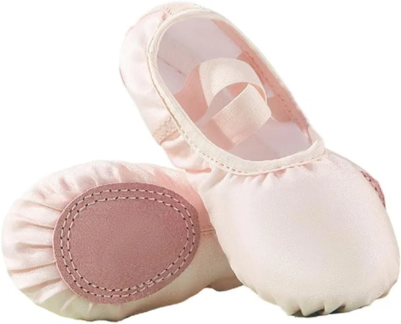 Детские балетки для девочек с блестками Glossy cloud satin inupon, Baby Pink