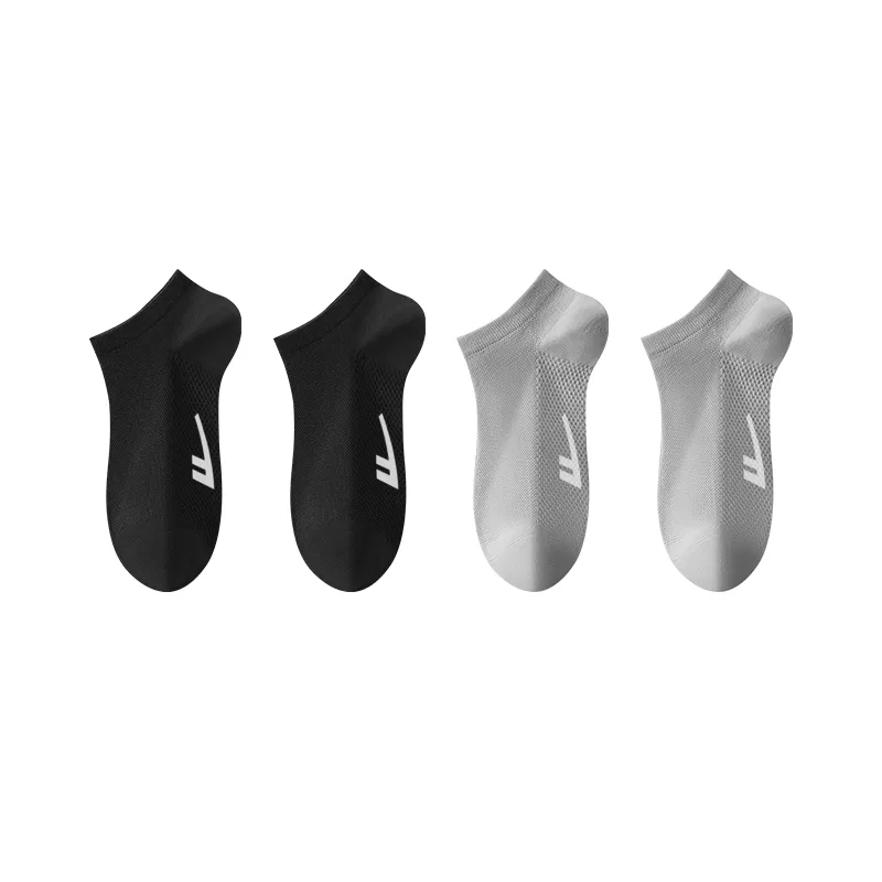 Детские носки-невидимки с хлопком, комплект из 6 пар, Warrior Huili, Black 2+Light Gray 2/4 Pack, WARRIOR