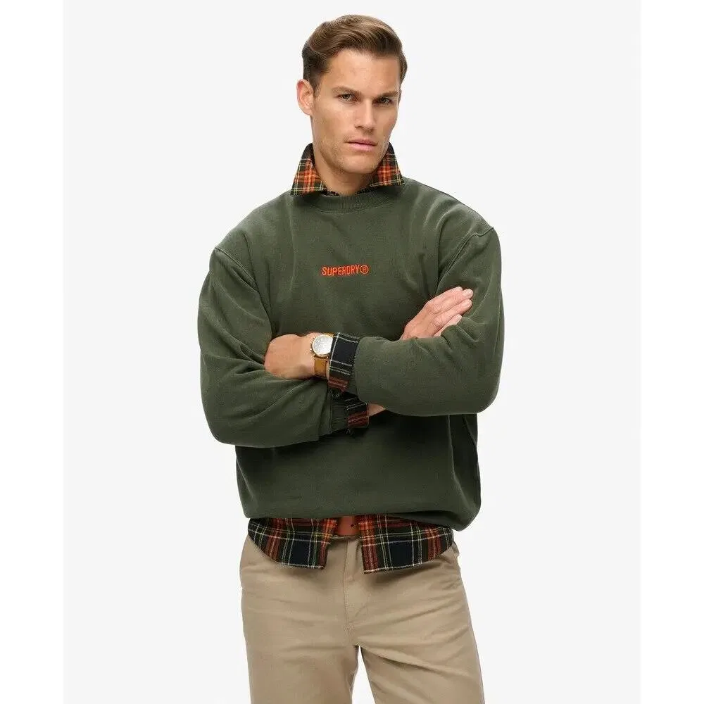 Мужской свободный свитшот Micro Logo Graphic Superdry, Green — фото 3