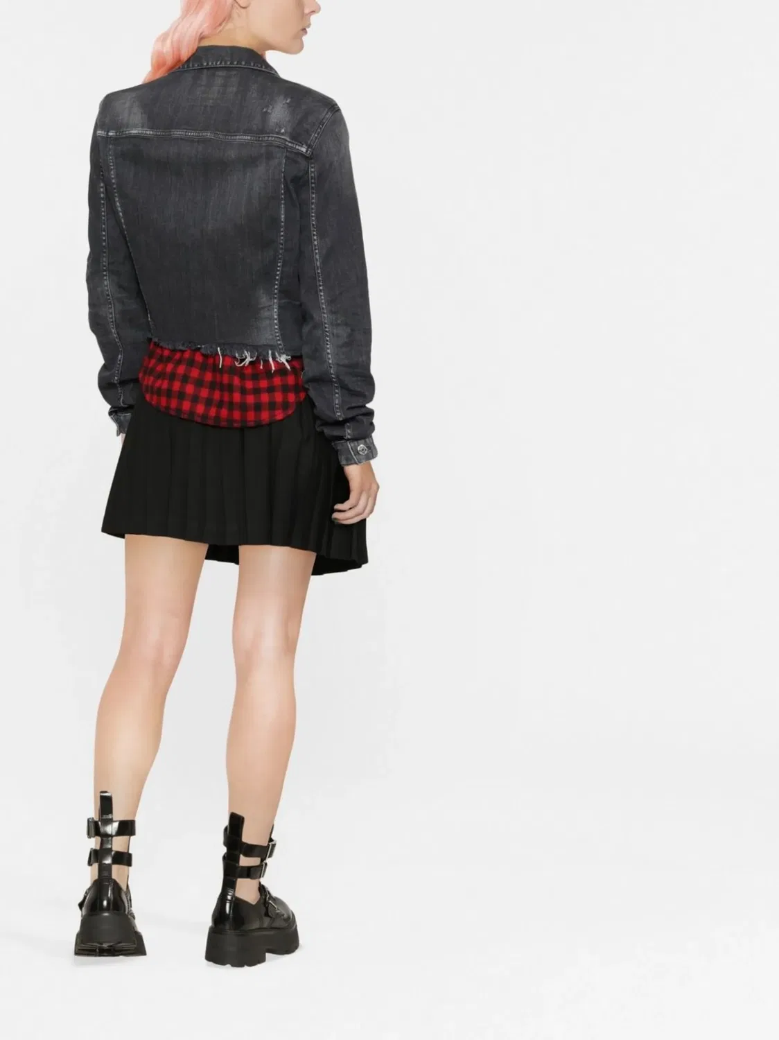 Джинсовая куртка с вставкой рубашки DSQUARED2, серый — фото 2