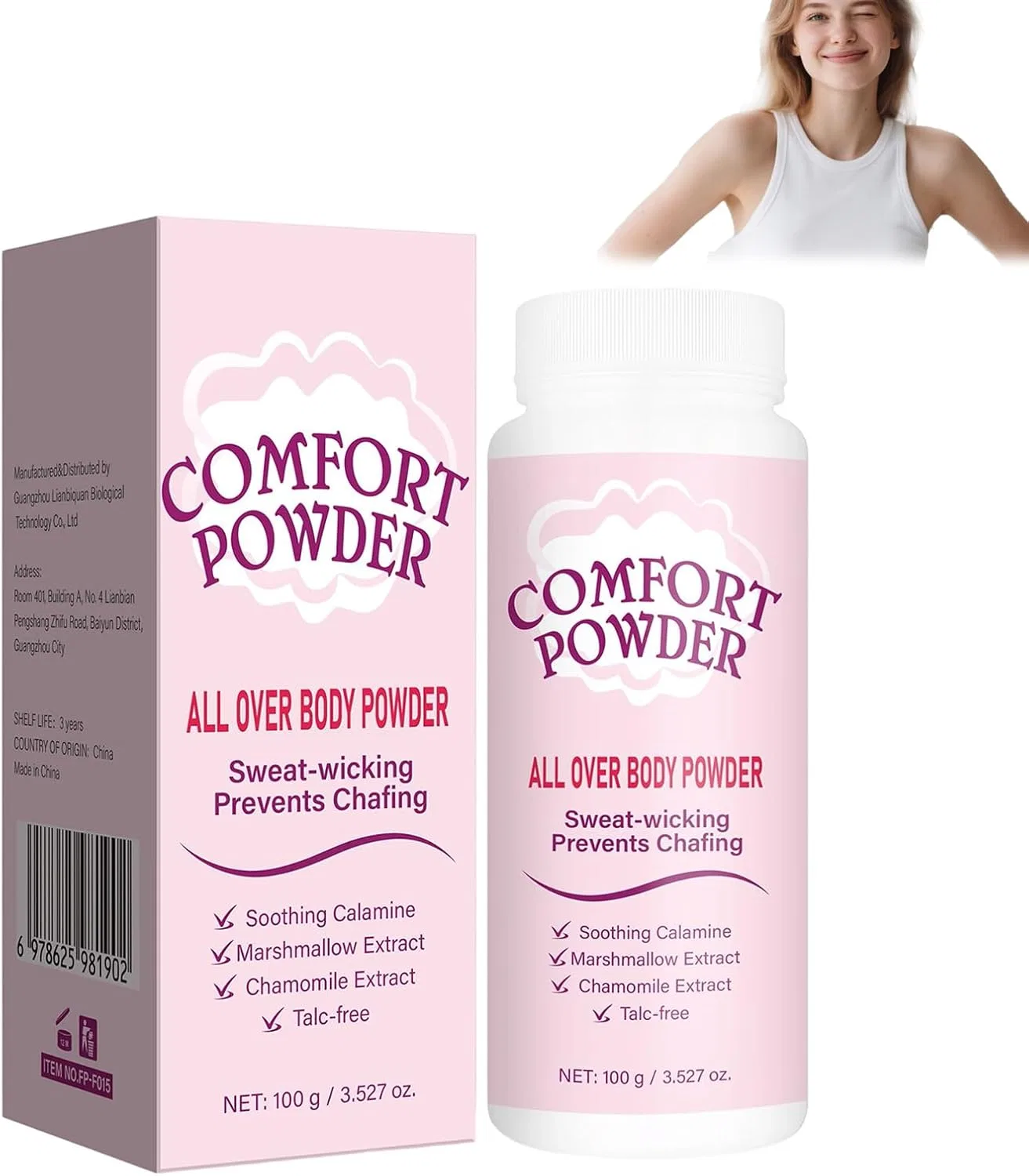 Тальк-фрее пудра для тела Comfort, 100 г Generic
