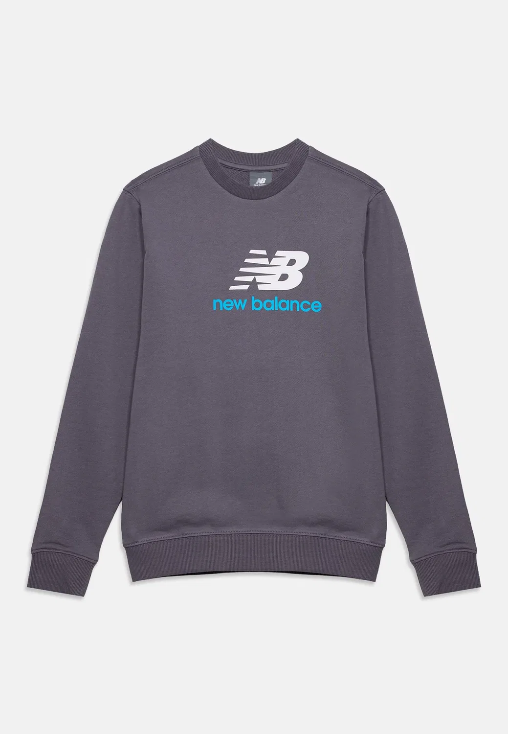 Толстовка с круглым вырезом и логотипом Stacked New Balance, Neptune Grey — фото 3