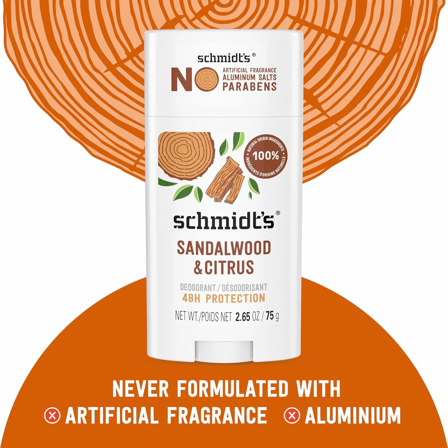 Дезодорант веганский Sandalwood and Citrus Fruits, Schmidt's, 75 г — фото 4
