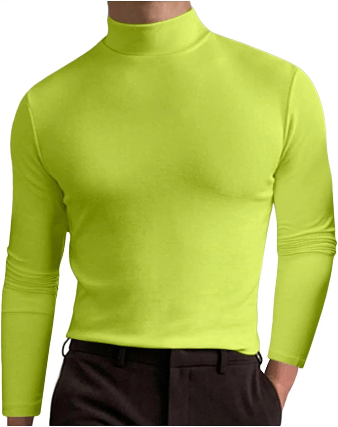 Мужская водолазка с длинным рукавом slim fit, Light Green