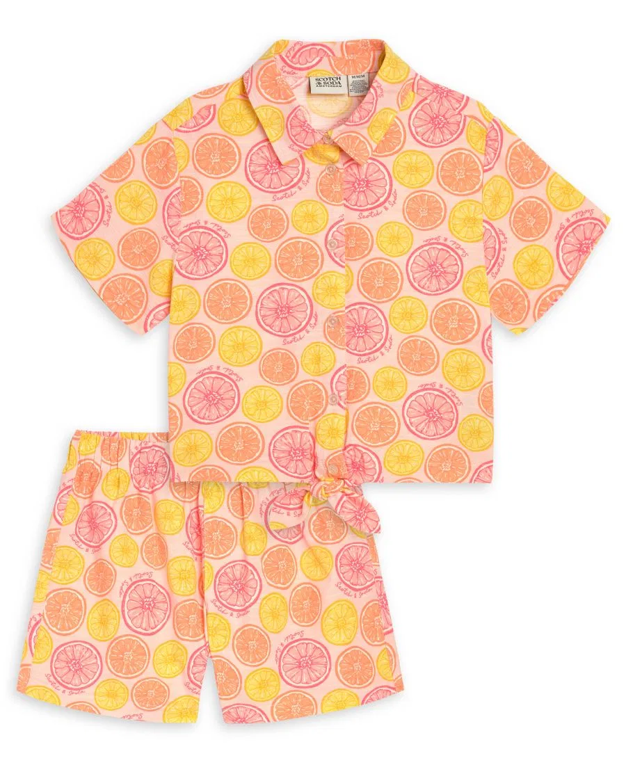 Комплект из топа и шорт с принтом Citrus SCOTCH & SODA, Light Pastel Pink