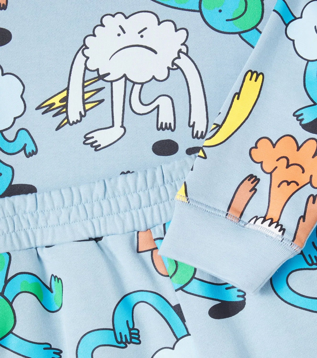 Комплект спортивный из хлопкового флиса Baby Earth Stella Mccartney Kids, синий — фото 2