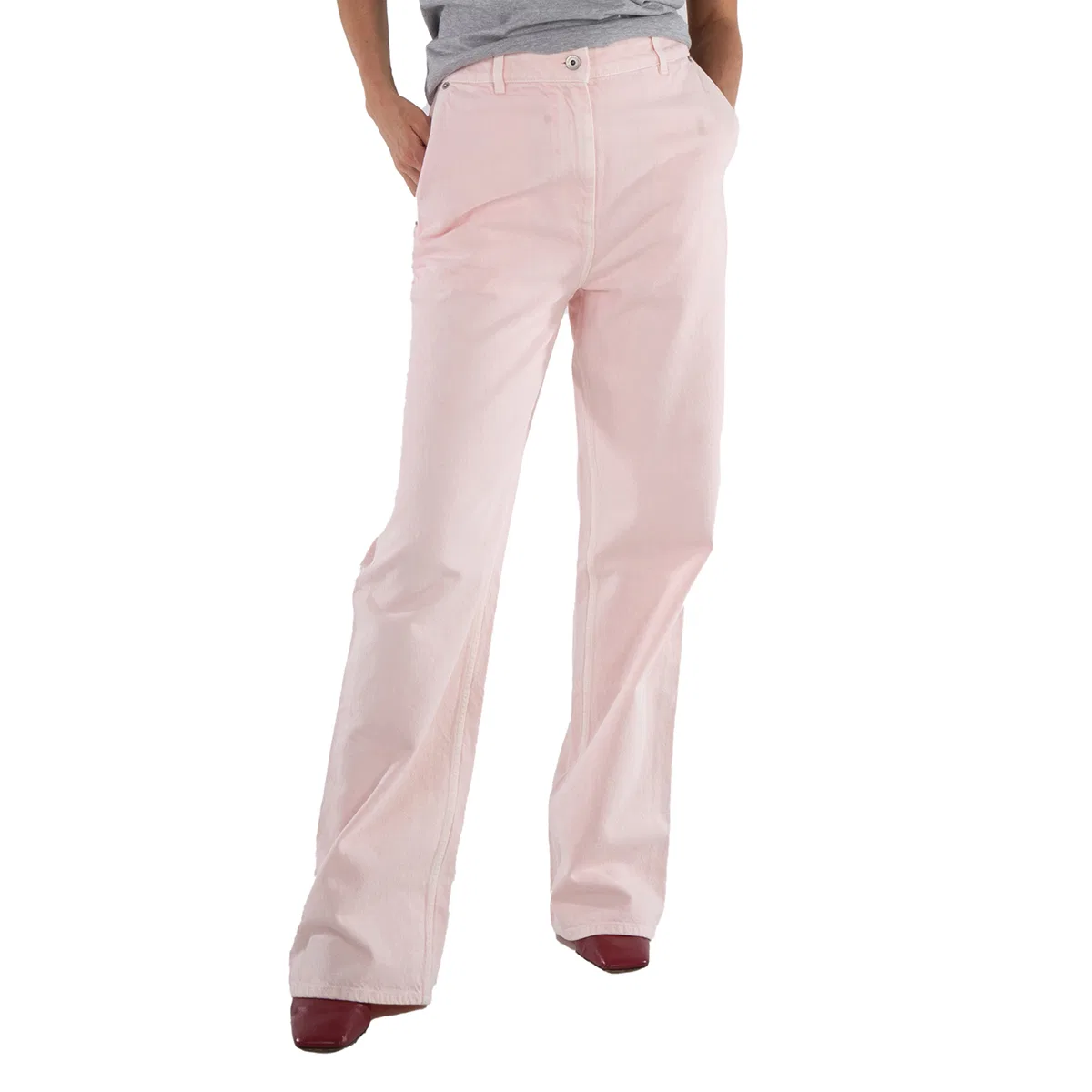 Джинсы клеш с логотипом Burberry, Pale Pink