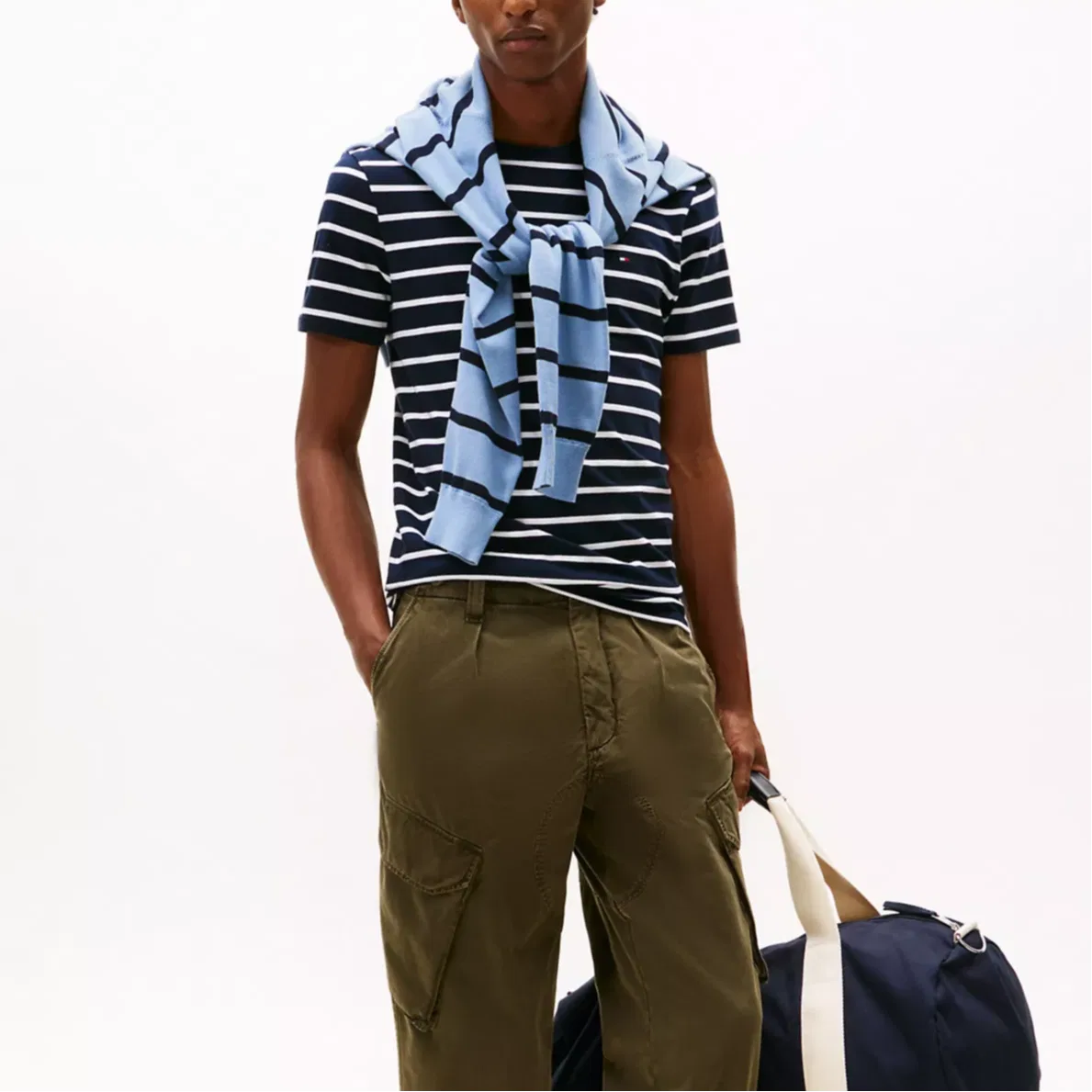 Мужская футболка с полоской Marine Blue Stripe Tommy Hilfiger, Marine Blue Stripe — фото 3