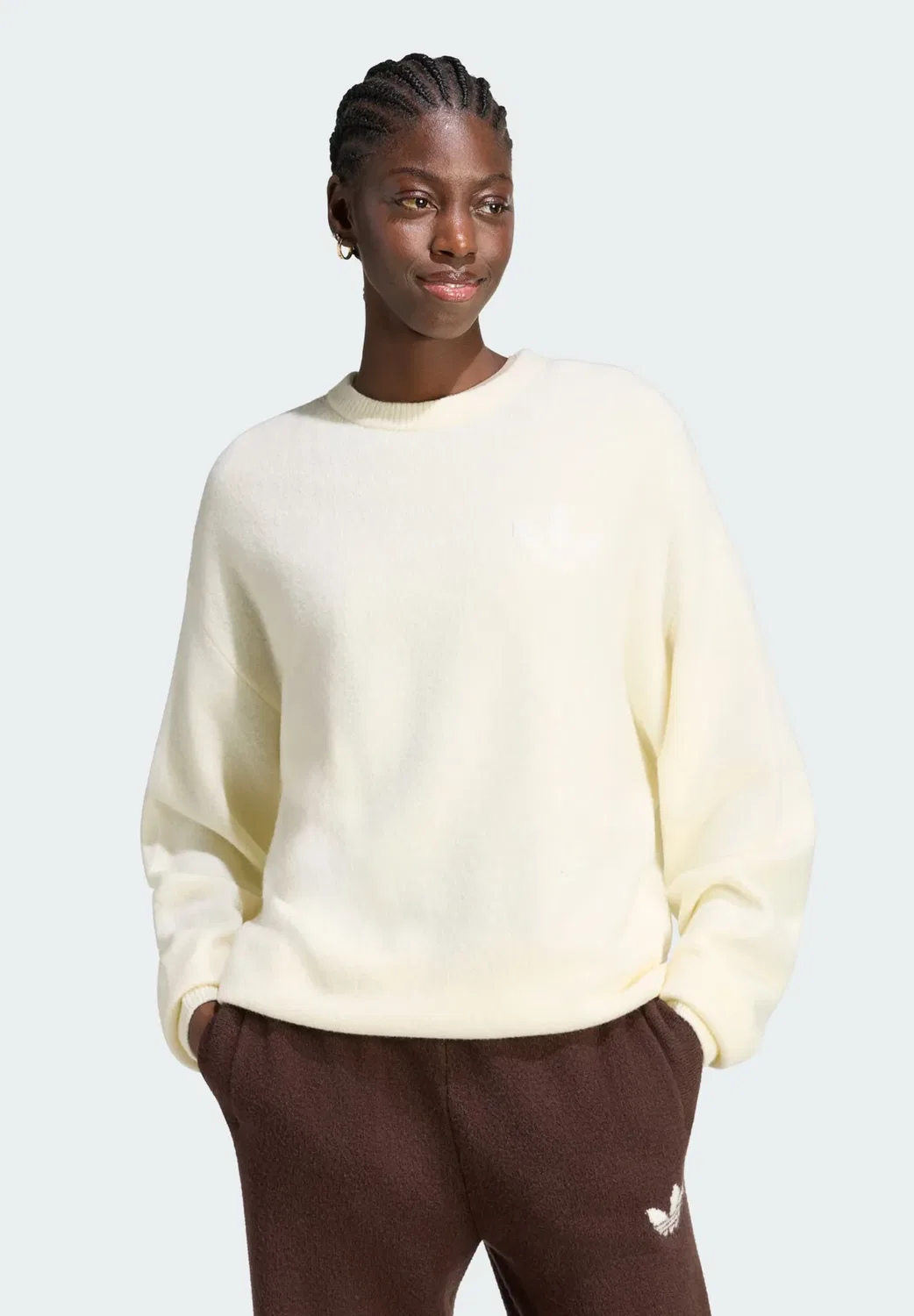Вязаный свитер - джемпер Adidas Originals, Cream White