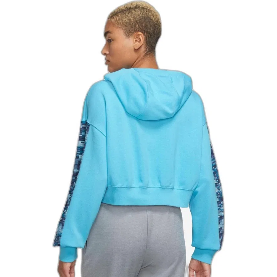 Женский спортивный свитшот с капюшоном, оверсайз, Dri-FIT, Nike, Синий — фото 2