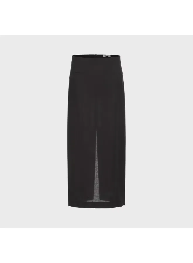 Юбка макси свободная с разрезом Zara, черный — фото 2