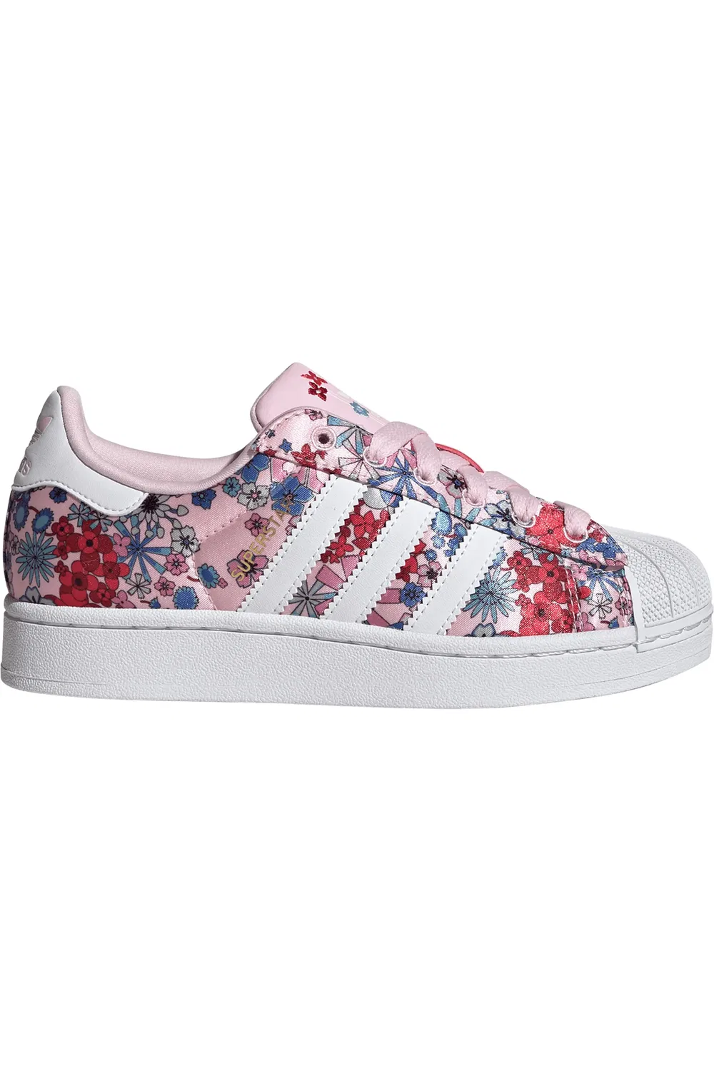 Кроссовки детские с зубчатыми полосками Superstar II adidas, Clear Pink/White/Light Pink — фото 4