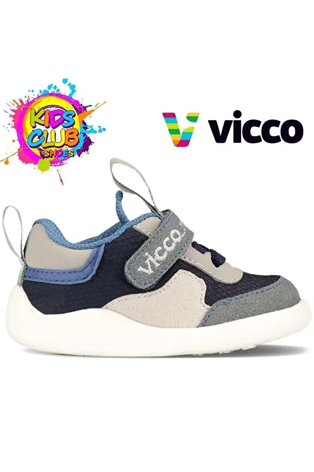 Детские спортивные туфли для девочек с липучкой Vicco, Navy Blue