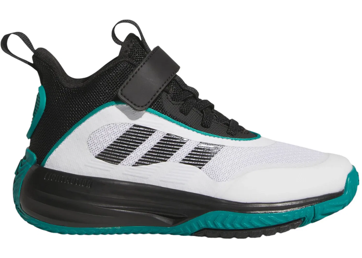Детские кроссовки Ownthegame 3.0 Adidas, Cloud White/Core Black/Pure Teal