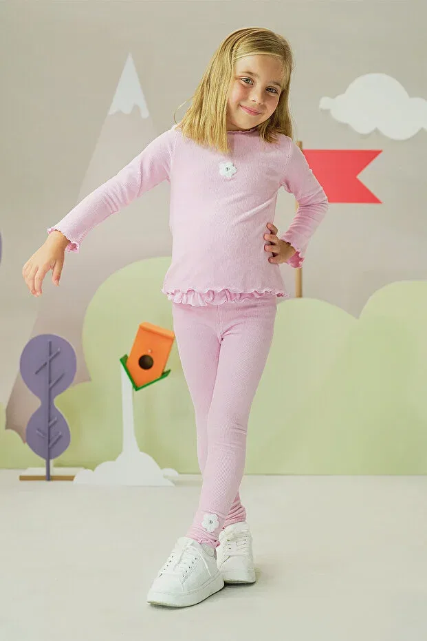 Детские леггинсы для девочек хлопковые Minycenter, Pink