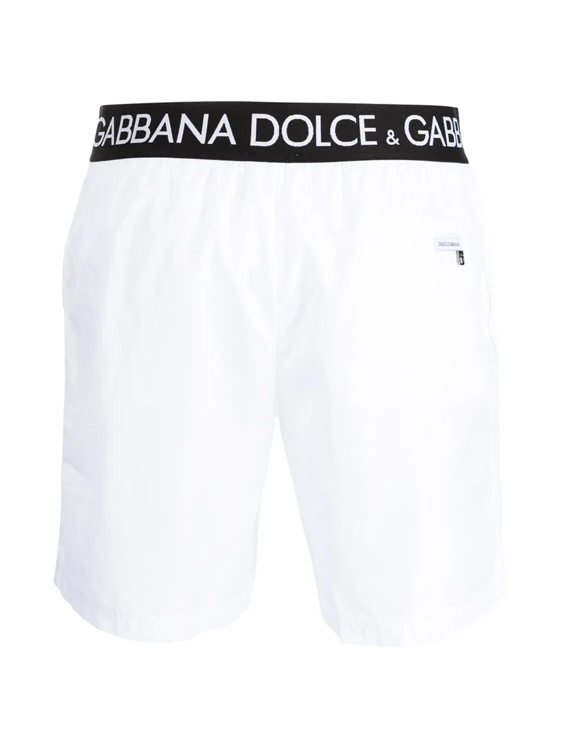 Dolce & Gabbana Плавательные шорты белые с логотипом на поясе — фото 2
