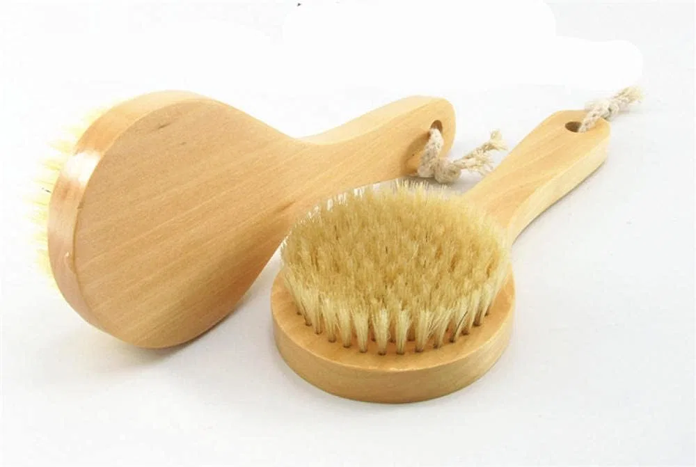 Щетка для тела, деревянная ручка, 25 см, YUNHOME, Handle Chicken Leg Type — фото 2