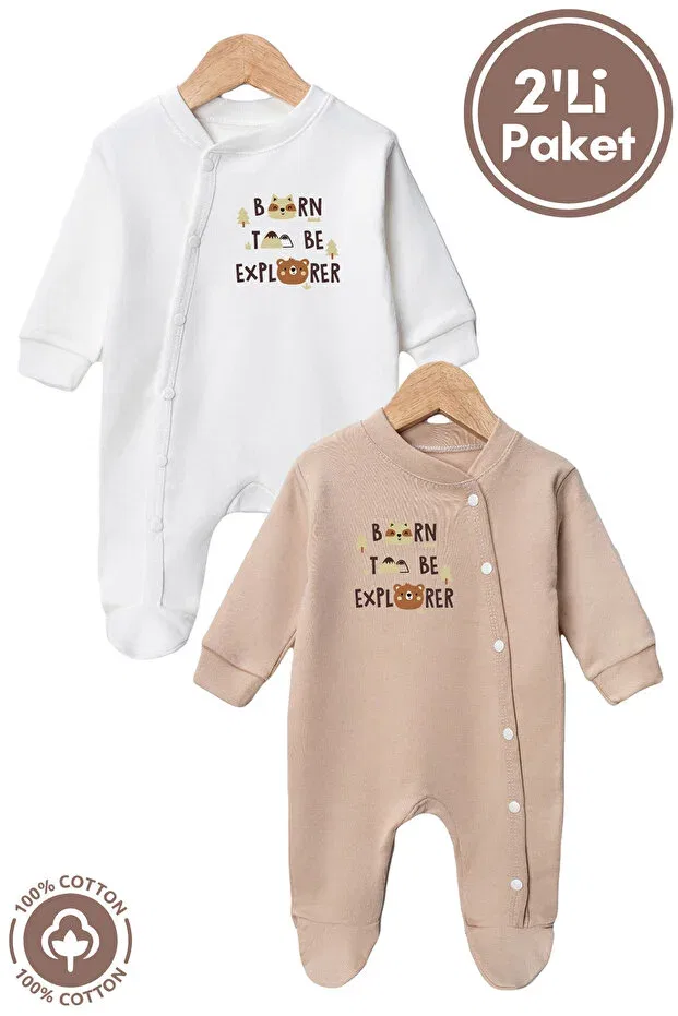 Детский комбинезон для новорожденных с принтом Miniel, Beige — фото 3