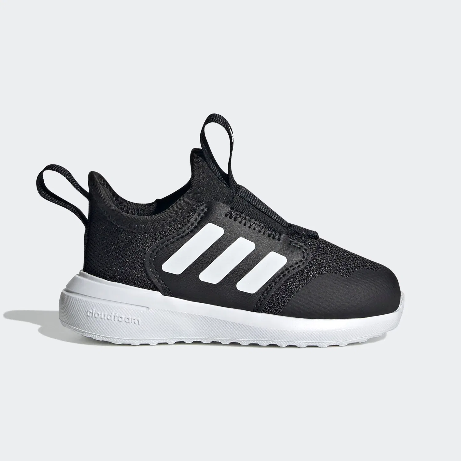 Детские слипоны-кроссовки Cloudfoam Adidas Sportswear, Core Black/Ftwr White/Core Black — фото 2