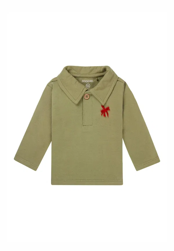 Футболка хлопковая Long sleeved top Noppies, Oil Green, зеленый