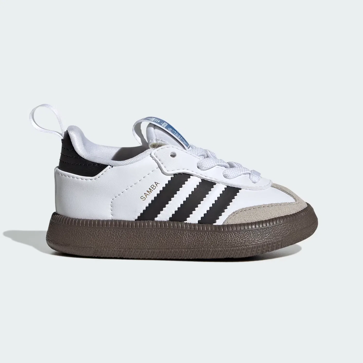 Детские кроссовки на эластичных шнурках Samba Quickon Adidas Originals, белый/черный/золотой металлик