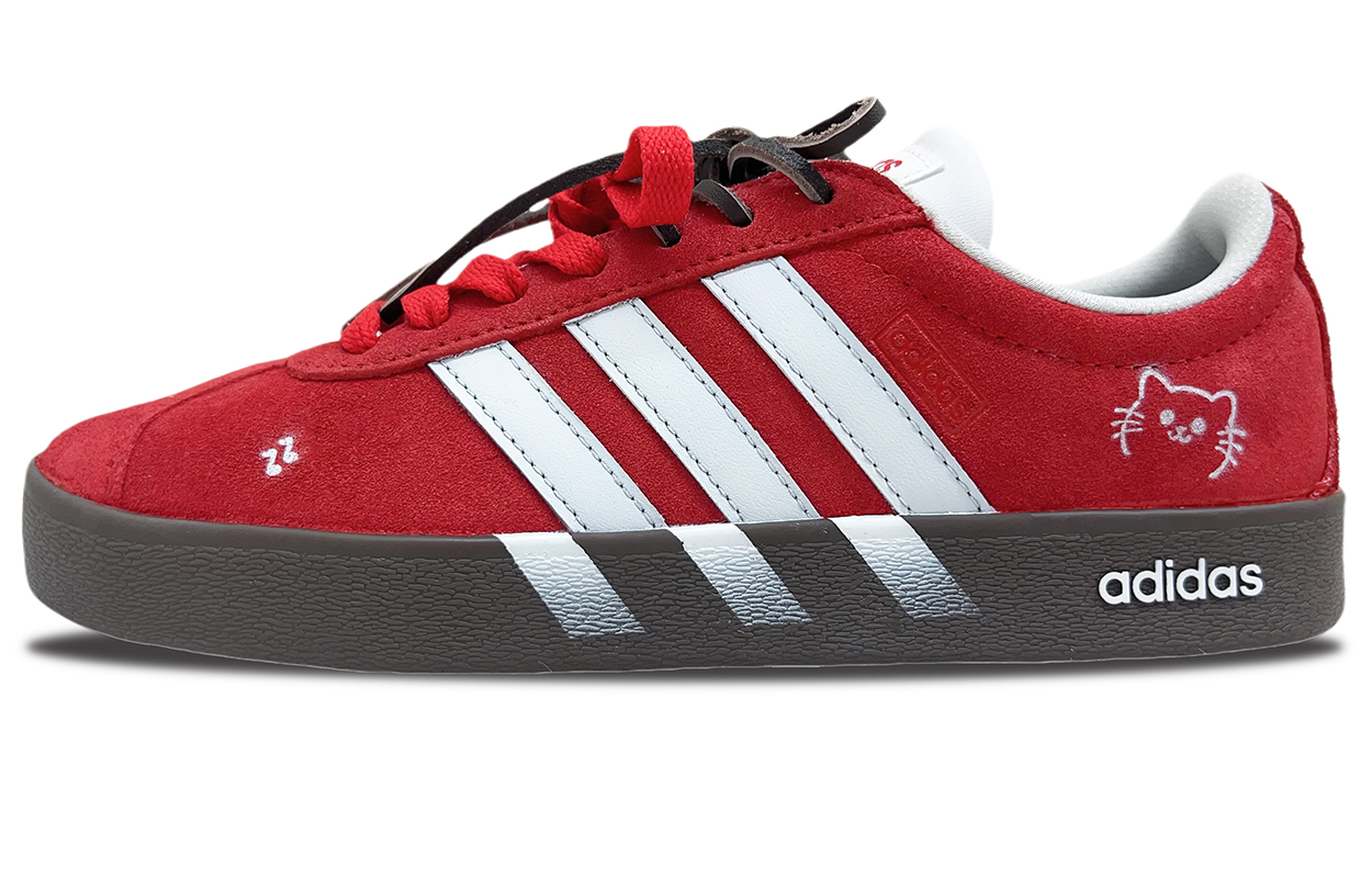 

Adidas VL COURT 2.0 устойчивые к истиранию лоу-топ скейтборд кроссовки унисекс красный - красный, цвет Red