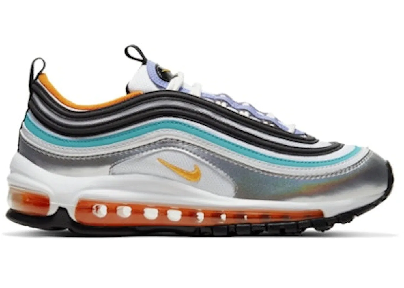 Детские кроссовки Lifestyle Nike Air Max 97 DTN, Metallic Silver/White/Black/Laser Orange