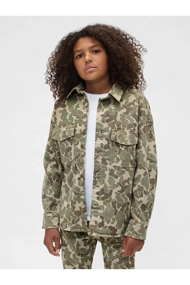 Детская рубашка для мальчиков с принтом Gap, Camouflage-000