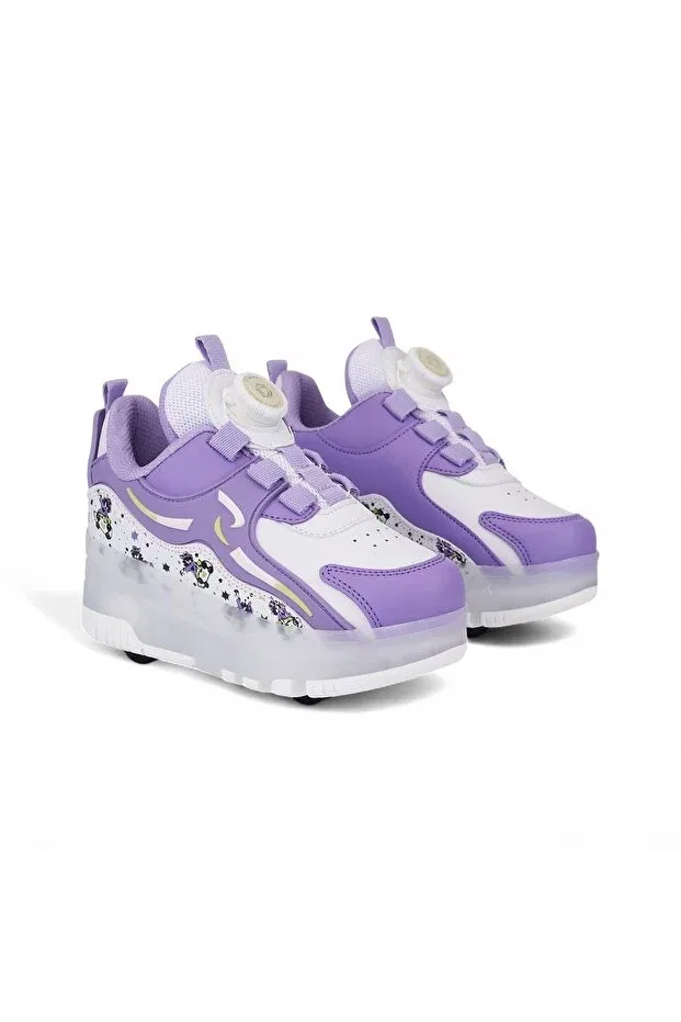 Детские кеды на колесиках с ортопедической стелькой Le Style De Marie, Purple — фото 4