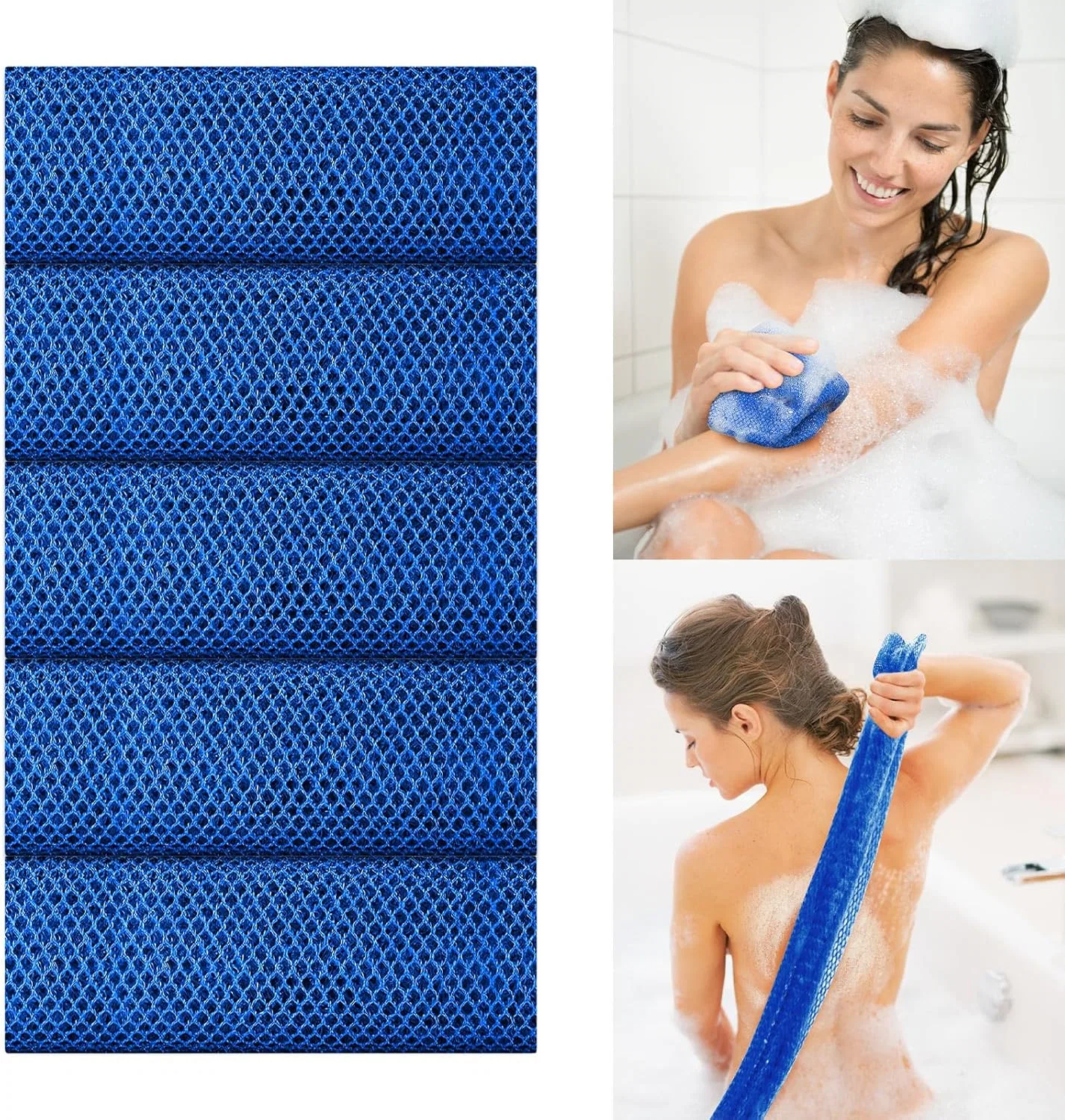 Щетка для тела из африканской сетки, 5 шт, Blue Generic