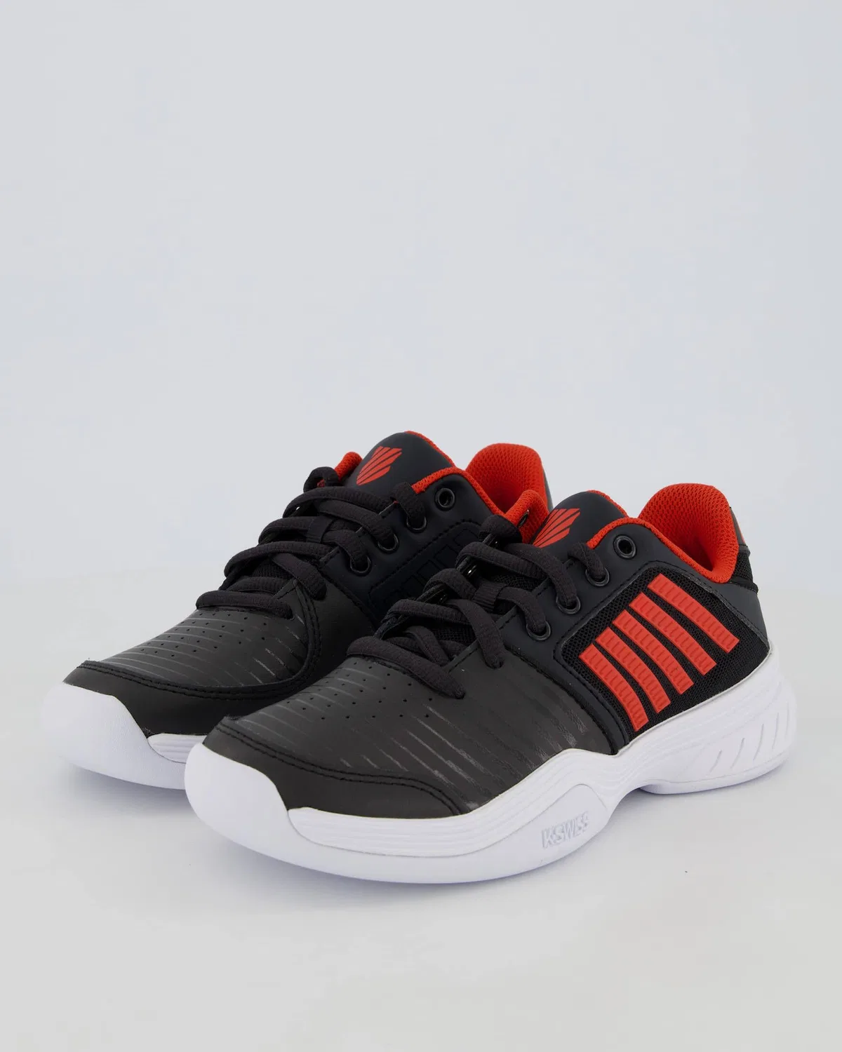 Детские спортивные туфли для мальчиков с липучкой Court Express K-Swiss, Black Orange White — фото 4
