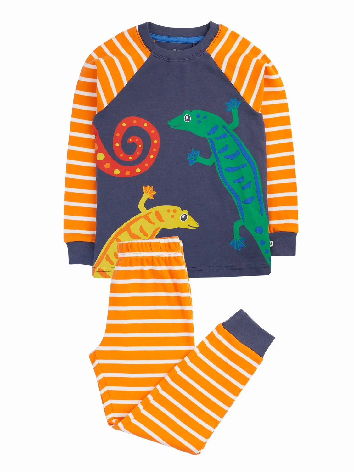 Пижама с полоской Kernow Frugi, Оранжевый