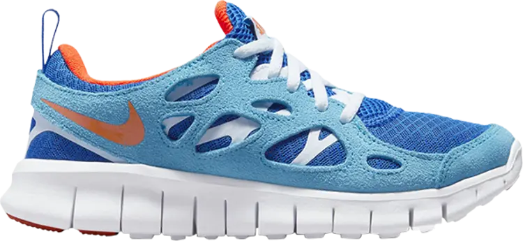 Кроссовки Nike Free Run 2 GS 'Laser Blue Safety Orange', синий — фото 2