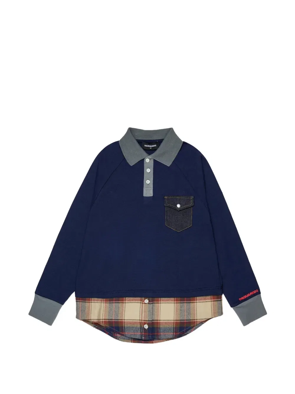 Многослойная рубашка поло Dsquared2 Kids, синий