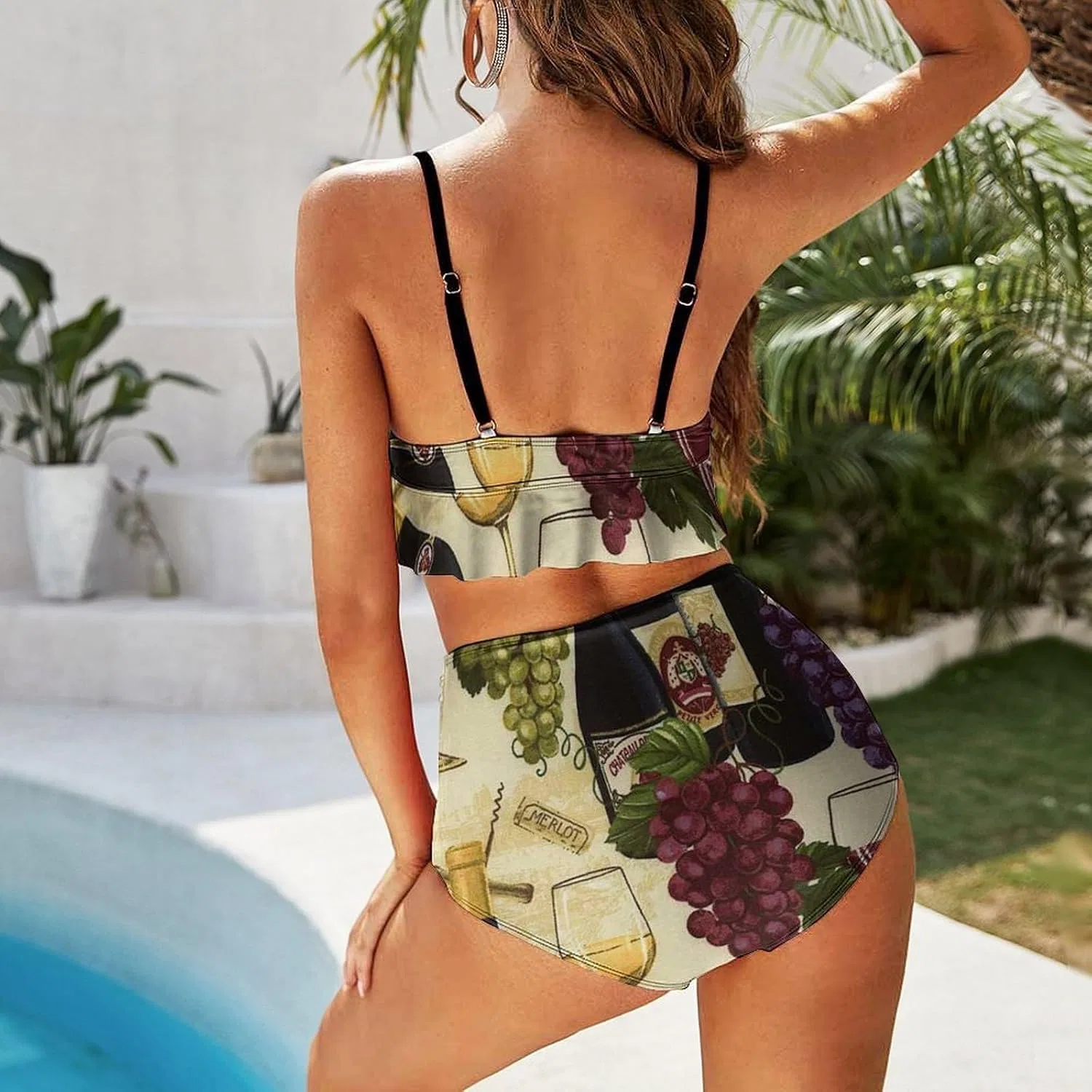 Женский бикини-сет с рюшами, Hollow-Out Two-Piece Swimsuit — фото 3