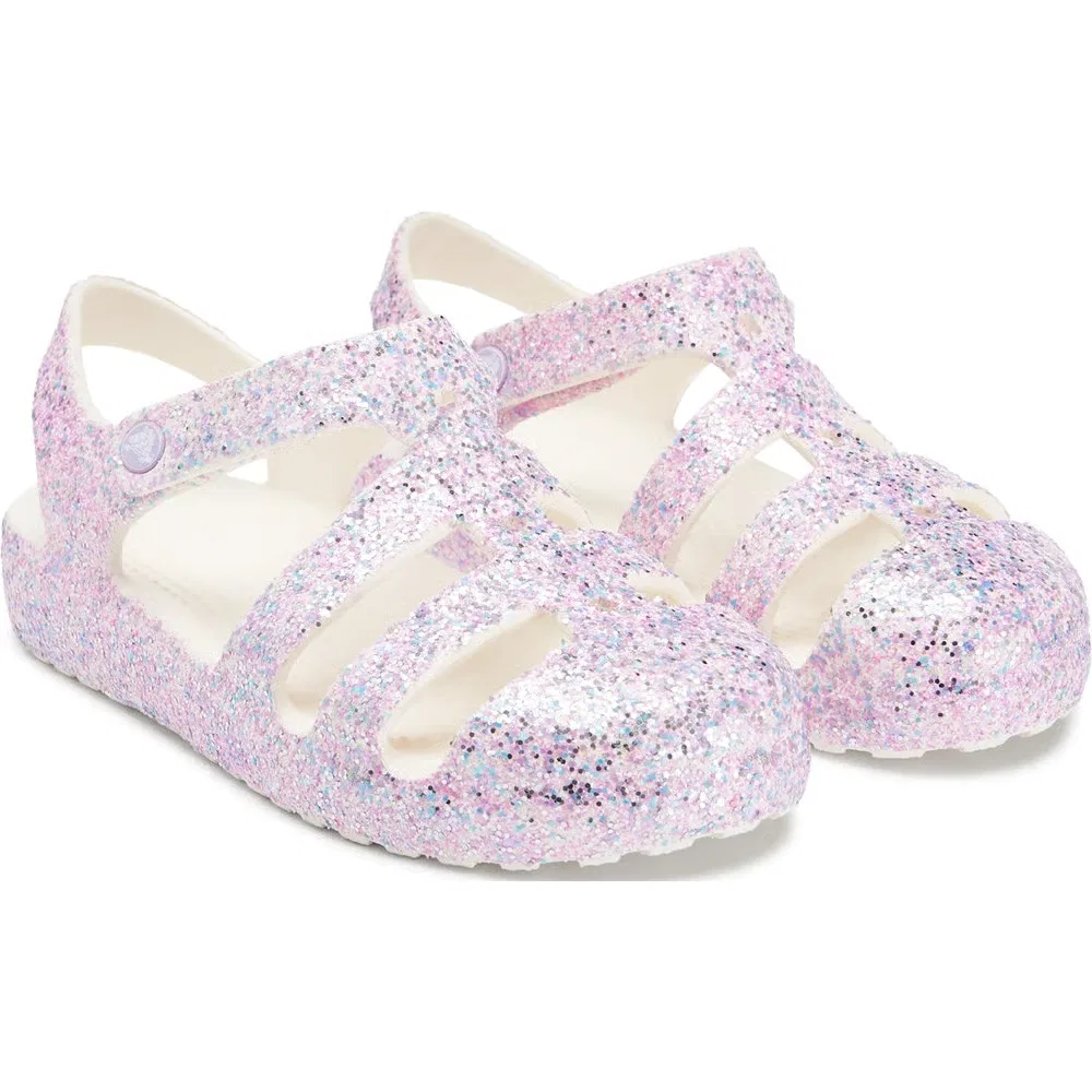 Классические детские сандалии с блестками Crocs, Chalk Multi Glitter