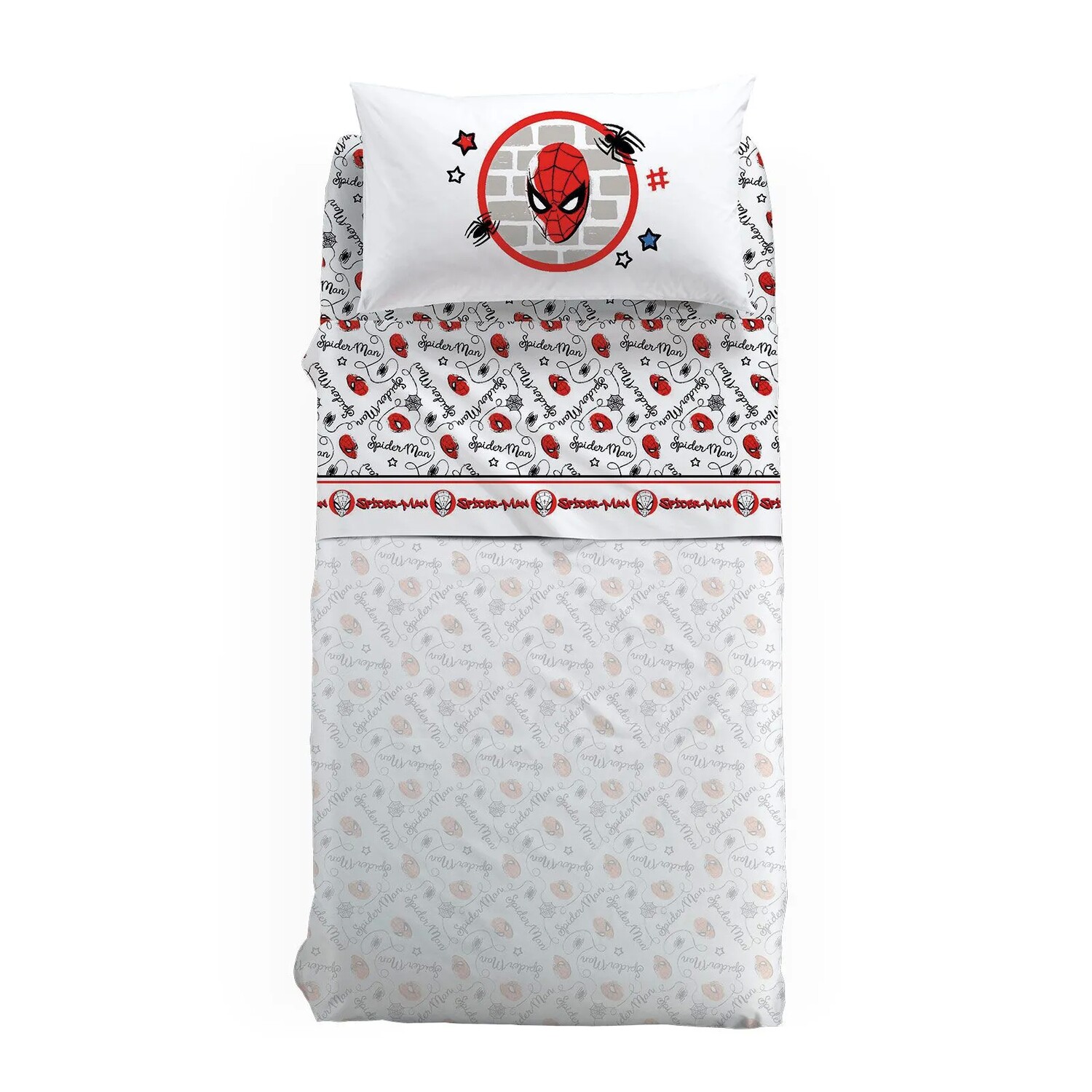 

Комплект детского постельного белья Caleffi Disney Spiderman Wall In Pure Cotton, 3 предмета