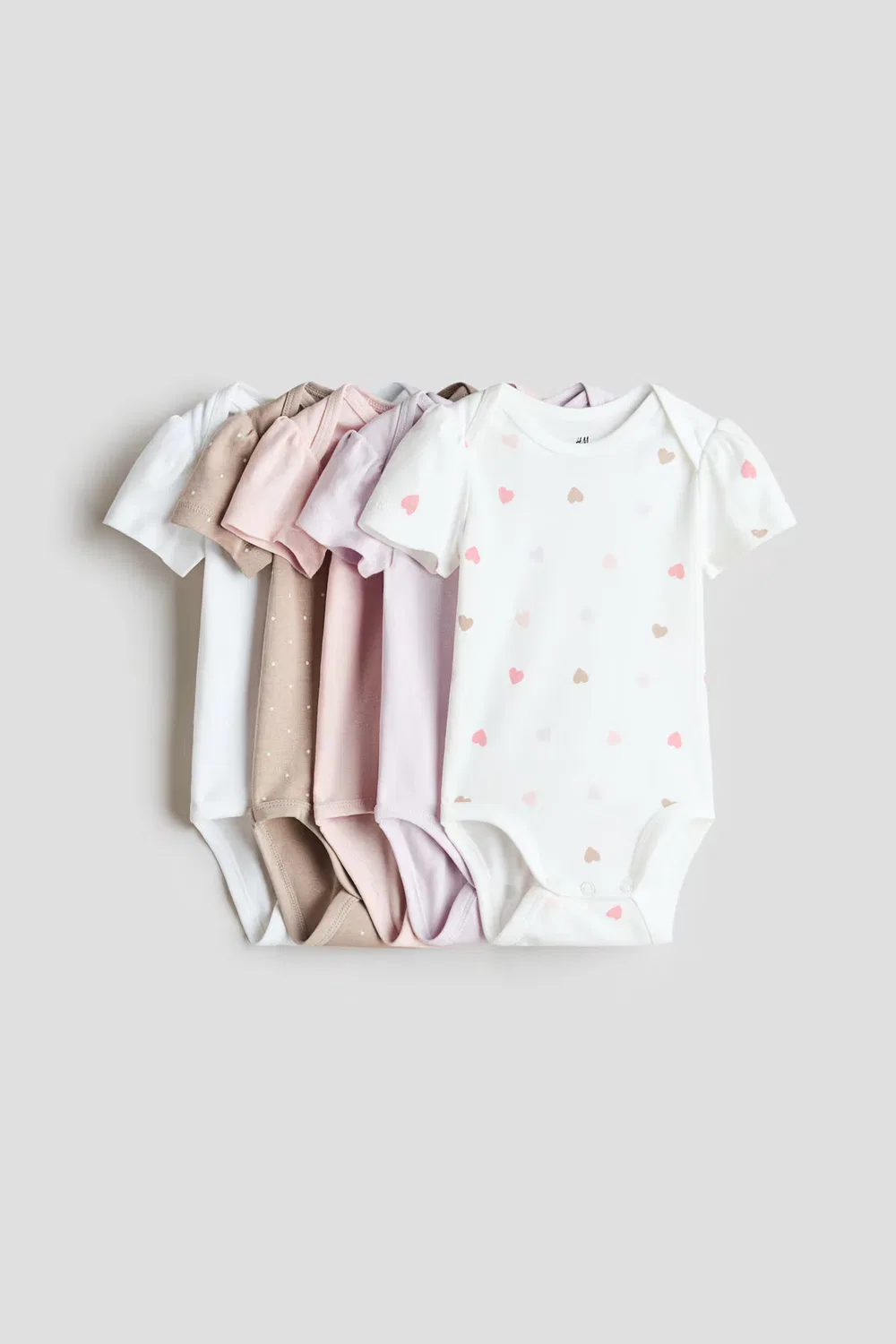 5 хлопковых боди в упаковке H&M, Rosa/Herzen