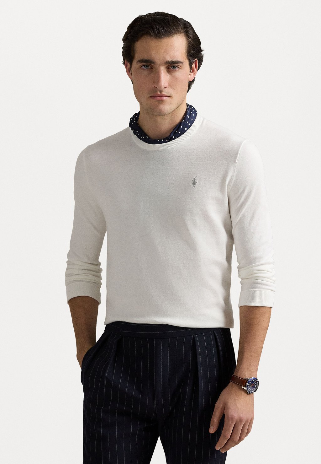 

Свитер SLIM FIT TEXTURED COTTON SWEATER Polo Ralph Lauren, белый